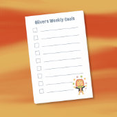 Cute Juggler Lion Kid Weekly Goals Post-It Notes Klebezettel