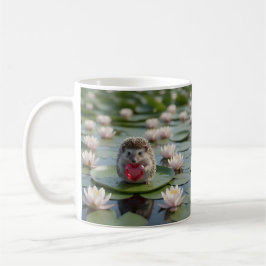 Cute July Hedgehog with Ruby Heart Kaffeetasse