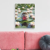 Cute July Hedgehog with Ruby Heart Leinwanddruck (Insitu (Wohnzimmer))