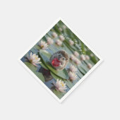 Cute July Hedgehog with Ruby Heart Serviette (Ecke)