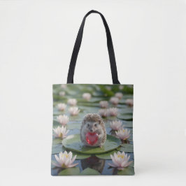 Cute July Hedgehog with Ruby Heart Tasche