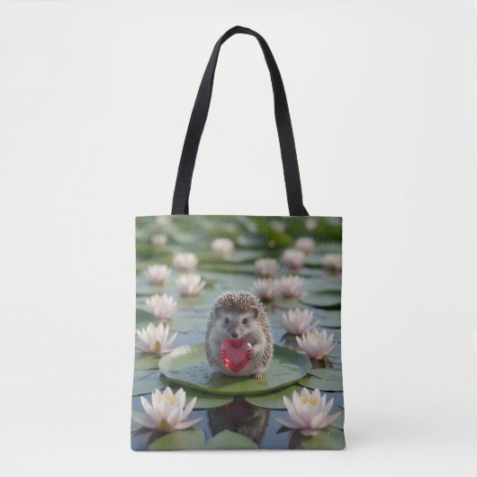 Cute July Hedgehog with Ruby Heart Tasche (Vorderseite)