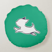 Cute Jumping Dog – Kids Rundes Kissen (Rückseite)