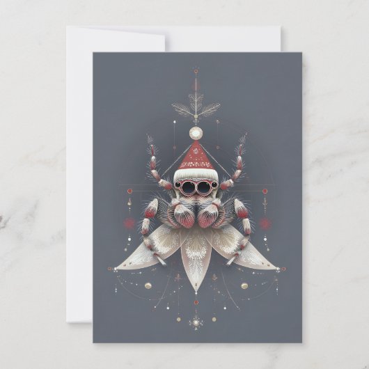 Cute Jumping Spider Christmas Cards Feiertagskarte (Vorderseite)