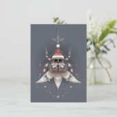 Cute Jumping Spider Christmas Cards Feiertagskarte (Stehend Vorderseite)