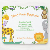 Cute Jungle Animals Child Daycare Business Mousepad (Vorne)