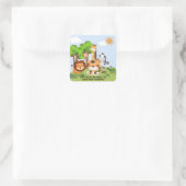 Cute Jungle Animals for Kids Quadratischer Aufkleber (Tasche)
