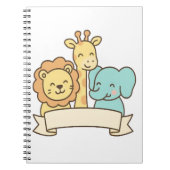 Cute Jungle Animals with Banner – Safari Nursery Notizblock (Vorderseite)
