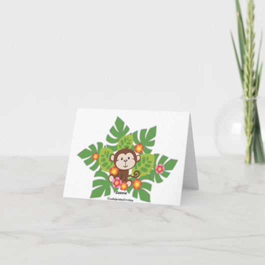 Cute Jungle Safari Animals Thank You Dankeskarte (Rückseite)