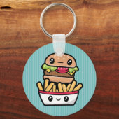 Cute Junk Food burger and fries Schlüsselanhänger (Vorderseite)