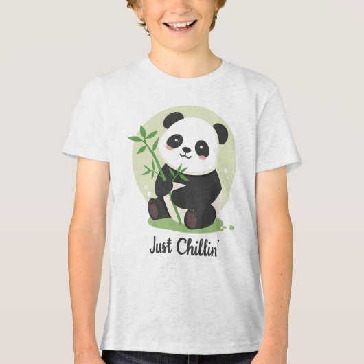 Cute "Just Chillin'" Panda Bear Tri-Blend Shirt (Vorderseite)