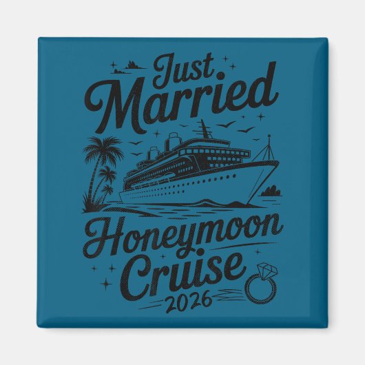 Cute Just Married Honeymoon Cruise 2026 Newlyweds Magnet (Vorne)