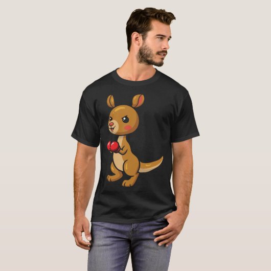Cute Kangaroo Boxing I Kangaroos Animal Friend Mar T-Shirt (Vorne ganz)