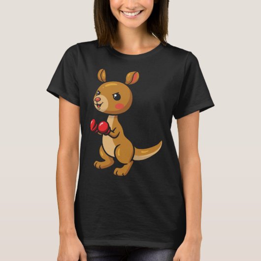 Cute Kangaroo Boxing I Kangaroos Animal Friend Mar T-Shirt (Vorderseite)