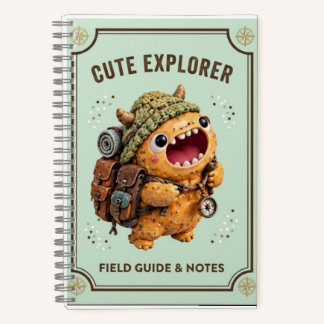Cute Kawaii 3D Clay Monster Explorer Camping Noteb Notizblock