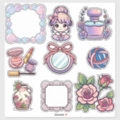Cute Kawaii Aesthetic Sticker Bundle – Frames, Bea (Blatt)