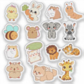 Cute Kawaii Animal Sticker Pack  (Vorderseite)