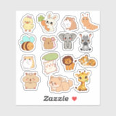 Cute Kawaii Animal Sticker Pack (Blatt)