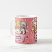 Cute Kawaii Animal Watercolor Illustration Kaffeetasse (Vorderseite Links)