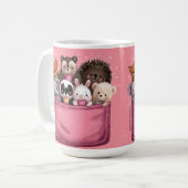 Cute Kawaii Animal Watercolor Illustration Kaffeetasse (Vorderseite Links)