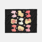 Cute Kawaii Animals And Nk Coquette Bows Aesthetic Fleecedecke (Vorderseite (Horizontal))