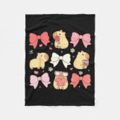 Cute Kawaii Animals And Nk Coquette Bows Aesthetic Fleecedecke (Vorderseite)