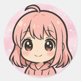 Cute Kawaii Anime Girl Face Sticker