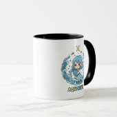 Cute Kawaii Aquarius Zodiac Sign Tasse (VorderseiteRechts)