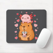 Cute Kawaii Axolotl Capybara Bubble Tea Boys Girls Mousepad (Mit Mouse)