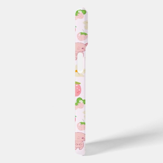 Cute Kawaii Axolotl & Strawberry Seamless Pattern Case-Mate iPhone Hülle (Rückseite / Rechts)