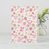 Cute Kawaii Axolotl & Strawberry Seamless Pattern Einladung (Stehend Vorderseite)