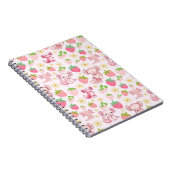 Cute Kawaii Axolotl & Strawberry Seamless Pattern Notizblock (Rechte Seite)