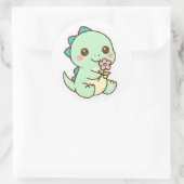 Cute Kawaii Baby Dinosaur with Flower Sticker (Tasche)