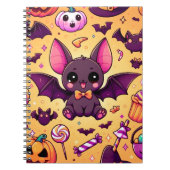 Cute kawaii bat candy halloween notizblock (Vorderseite)