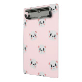 Cute Kawaii Bear Face Pattern on Pastel Pink Mini Klemmbrett (Gewinkelt2)