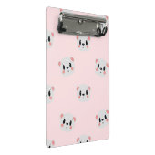 Cute Kawaii Bear Face Pattern on Pastel Pink Mini Klemmbrett (Schrägansicht)