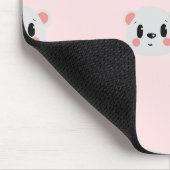 Cute Kawaii Bear Face Pattern on Pastel Pink Mousepad (Ecke)