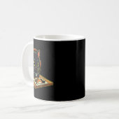 Cute Kawaii Black Cat Funny Sushi Retro Japanese C Kaffeetasse (Vorderseite Links)