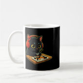 Cute Kawaii Black Cat Funny Sushi Retro Japanese C Kaffeetasse (Links)