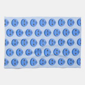 Cute Kawaii Blue Blueberry Character Geschirrtuch (Horizontal)