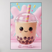 Cute Kawaii Bubble Tea Character Poster (Vorne)