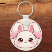 Cute Kawaii Bunny Face Keychain Schlüsselanhänger (Vorderseite)