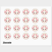 Cute Kawaii Bunny Face Sticker (Blatt)