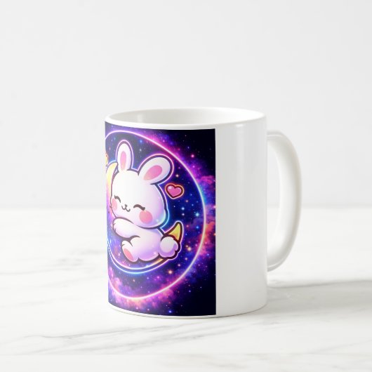 Cute Kawaii Bunny Galaxy Mug Kaffeetasse (VorderseiteRechts)