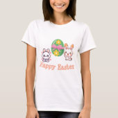 Cute Kawaii Bunny Happy Easter T-Shirt (Vorderseite)