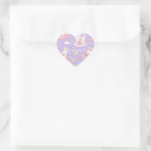 Cute Kawaii Bunny Heart Moon Pattern Herz-Aufkleber (Tasche)