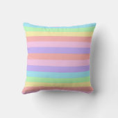 Cute Kawaii Bunny Rabbit Pastel Striped Kissen (Rückseite)