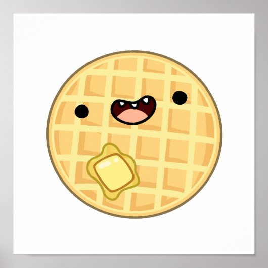 Cute Kawaii Butter Waffle Poster (Vorne)