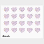 Cute Kawaii Capybara Pattern | Cozy Pastel Herz-Aufkleber (Blatt)