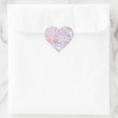 Cute Kawaii Capybara Pattern | Cozy Pastel Herz-Aufkleber (Tasche)